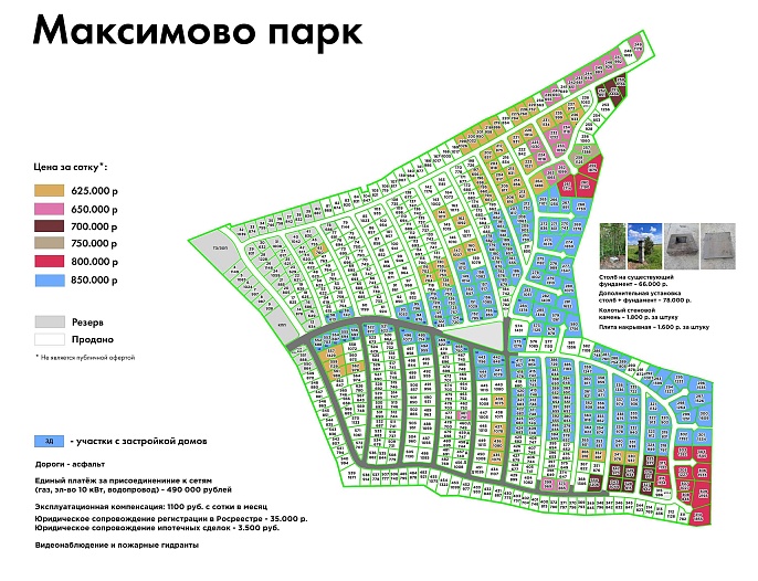 План и цены КП Максимово Парк